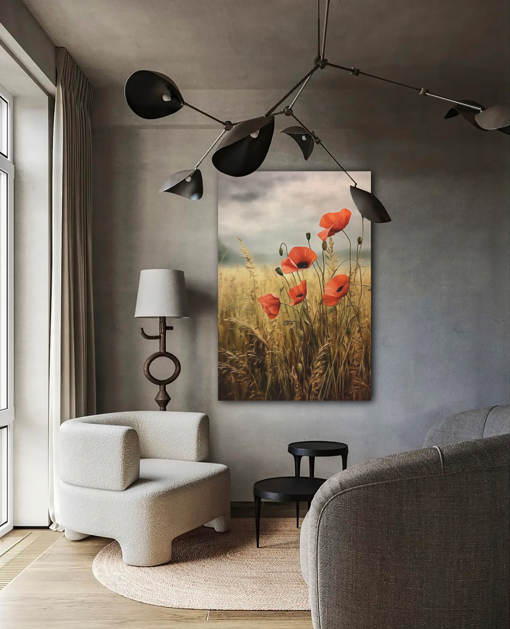 Wandbild Mohn im Korn - Wohnzimmer