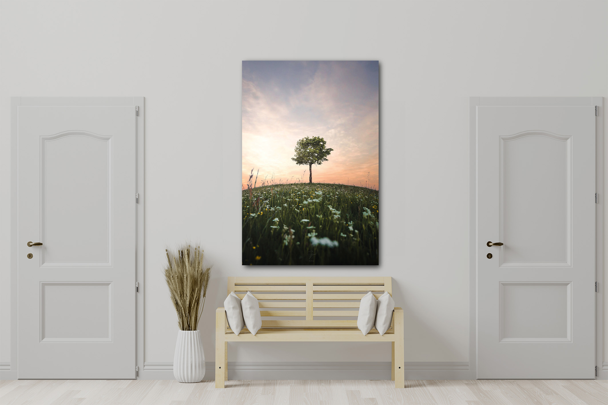 Wandbild Stiller Abendhügel - Flur Wandbild Stiller Abendhügel - Flur