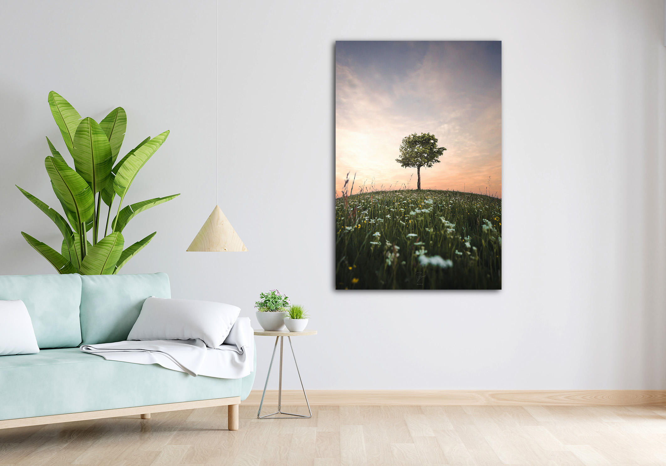 Wandbild Stiller Abendhügel - Wohnzimmer Wandbild Stiller Abendhügel - Wohnzimmer
