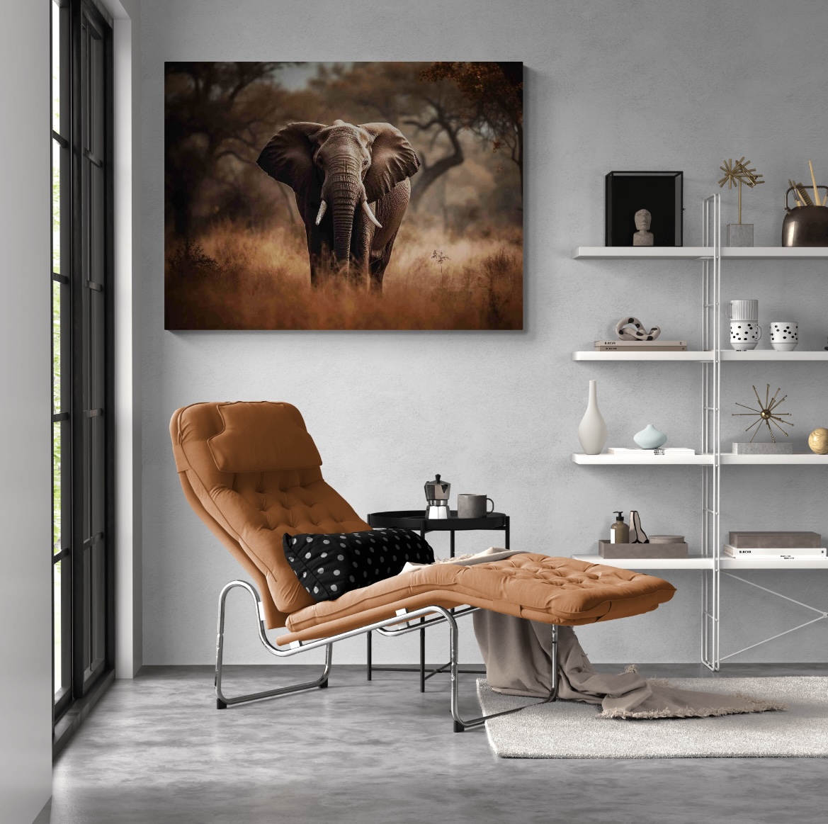 Wandbild Elefant im Sonnenuntergang I Tiere & Natur I Wohnzimmer Wandbild Elefant im Sonnenuntergang I Tiere & Natur