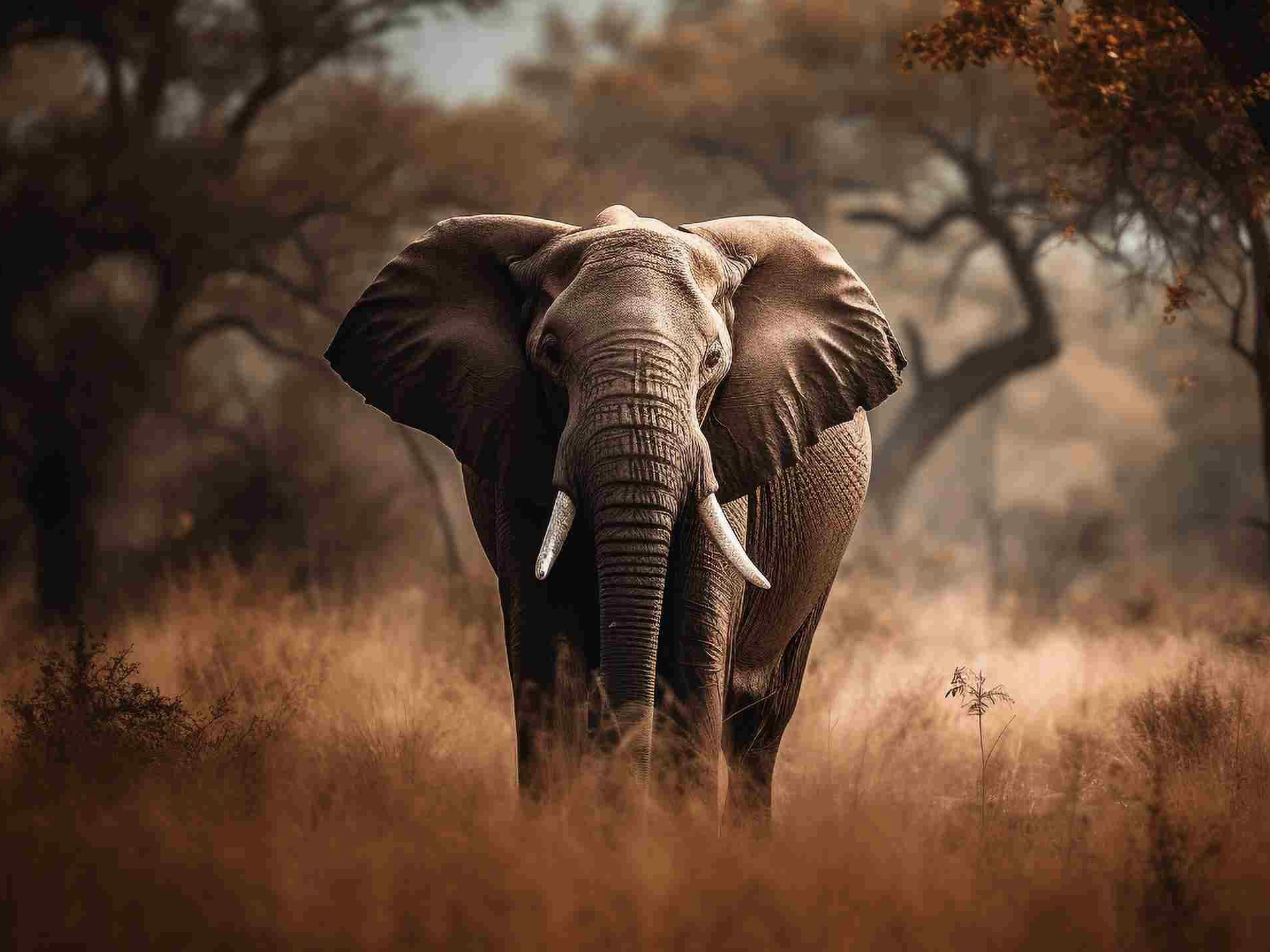 Wandbild Elefant im Sonnenuntergang I Tiere & Natur Wandbild Elefant im Sonnenuntergang I Tiere & Natur