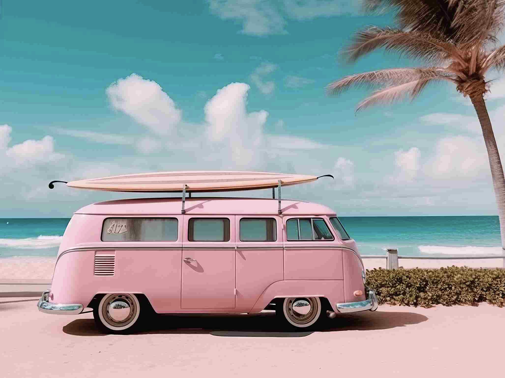 Wandbild Purple Surftrip Abstrakt Landschaft Wandbild Purple Surftrip