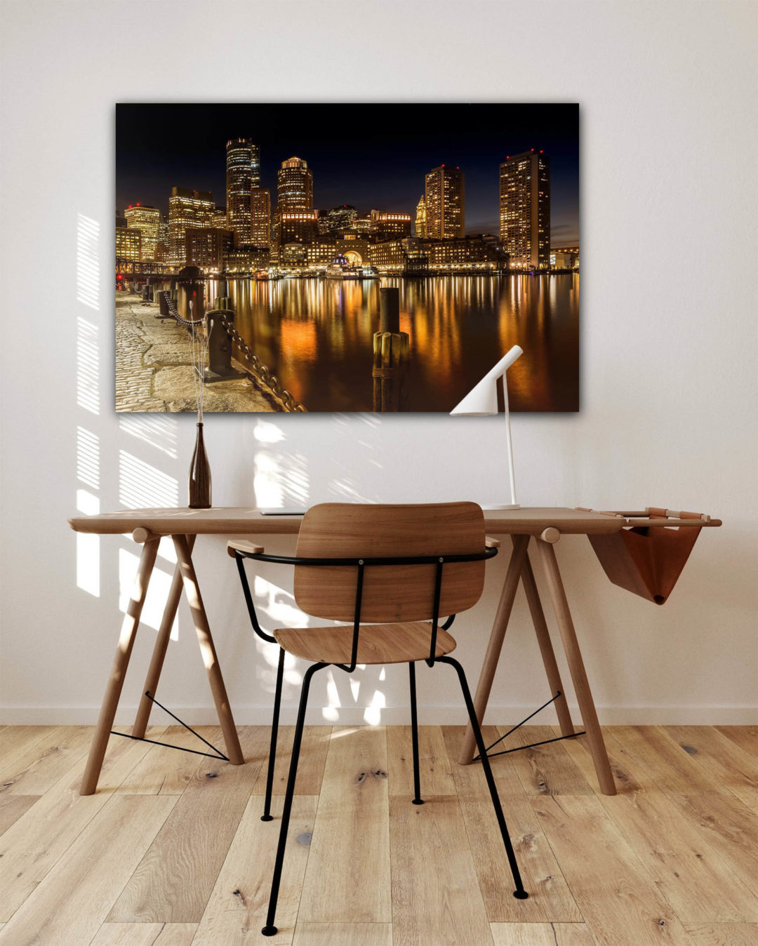 wandbild boston skyline arbeitszimmer