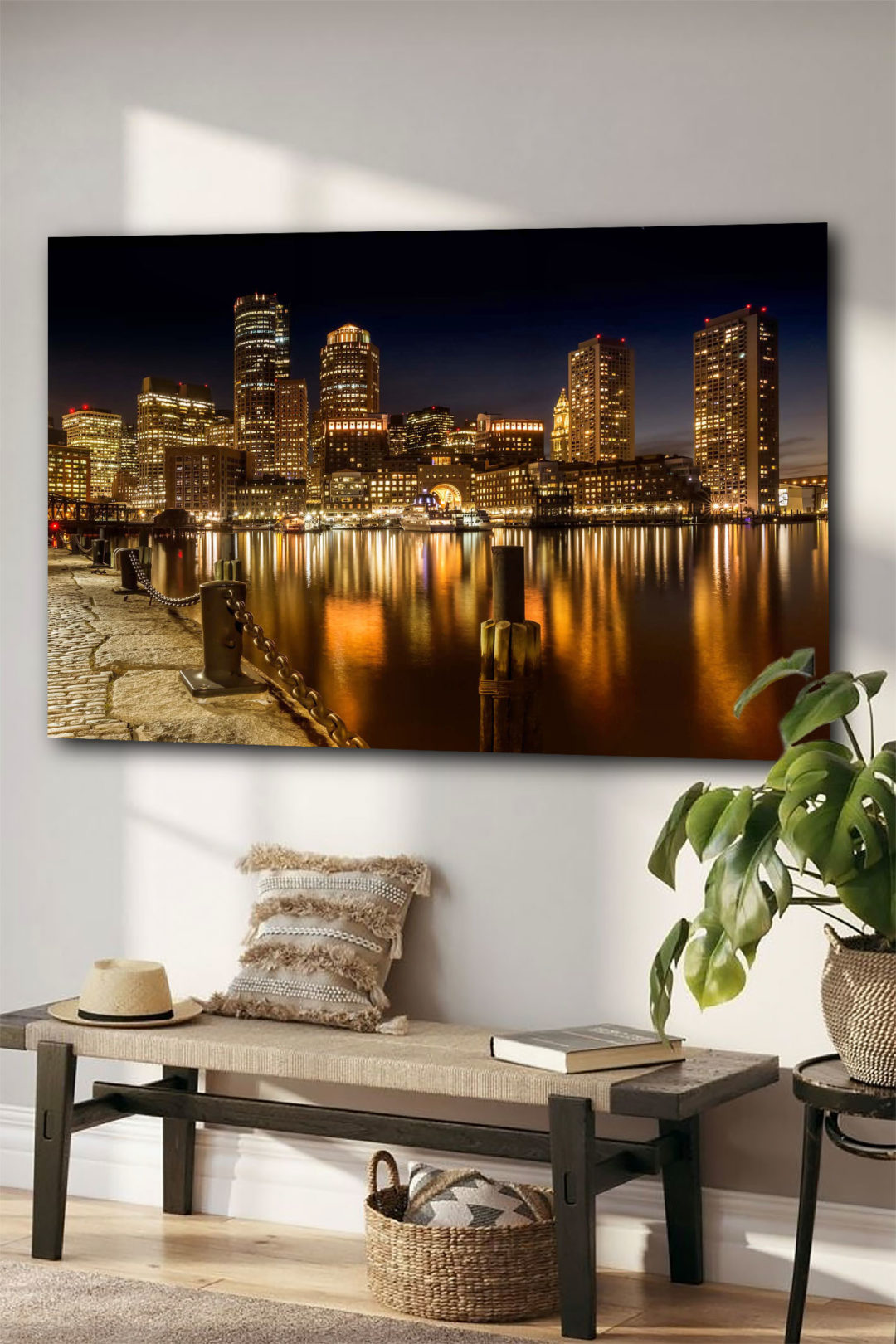 wandbild boston skyline flur