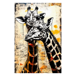 Wandbild Giraffe Vintage