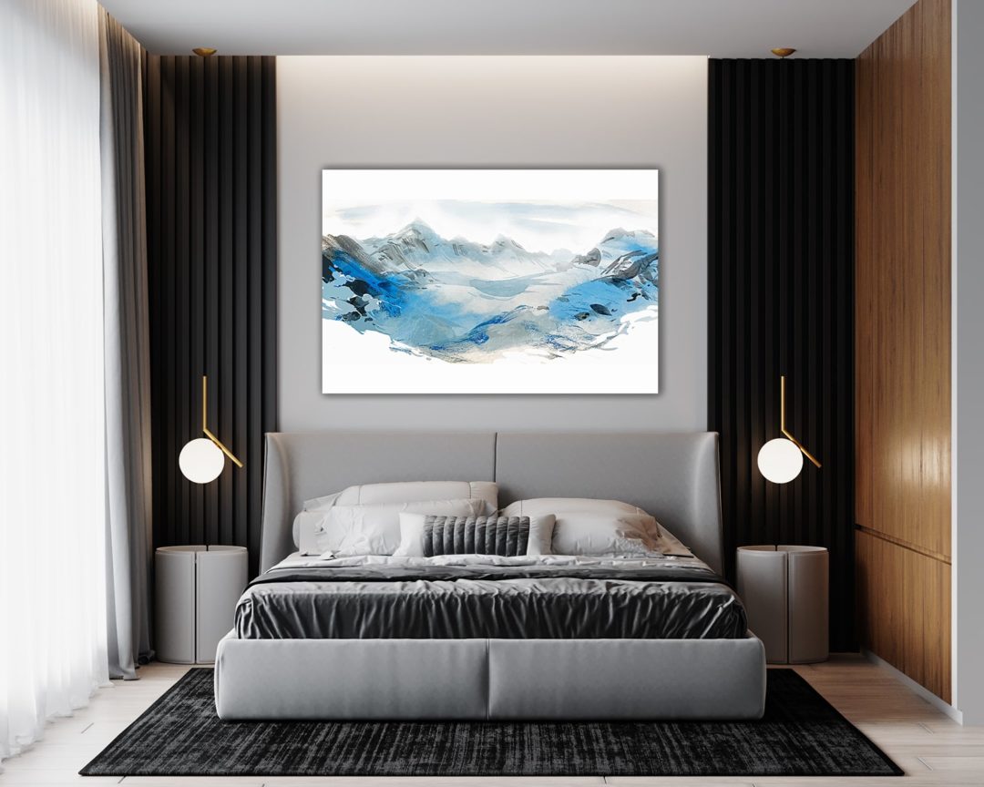 wandbild-berge-aquarell-illustration-schlafzimmer-min