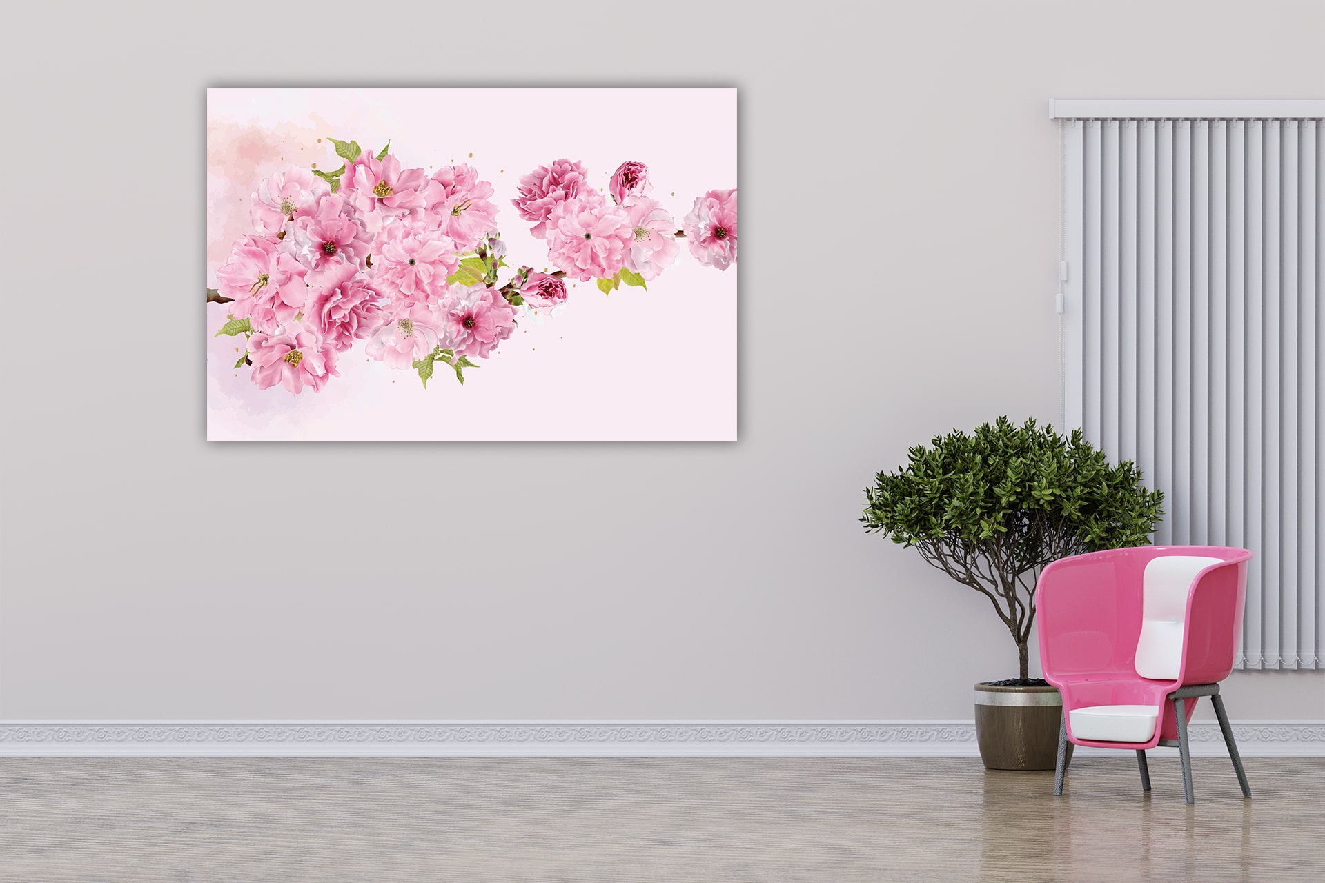 Wandbild Kirschblüten, Aquarell | Bilderwelt XXL