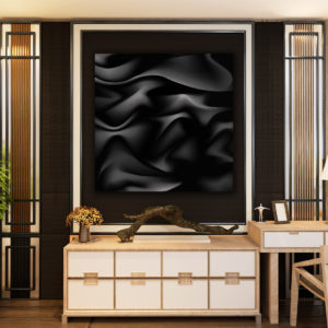 Wandbild Schwarze Welle im Flur, Abstrakt