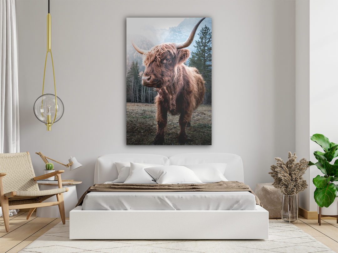 Wandbild Bulle stehend im Schlafzimmer, Tiere & Natur
