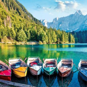 Wandbild Bunte Boote, Natur & Landschaft