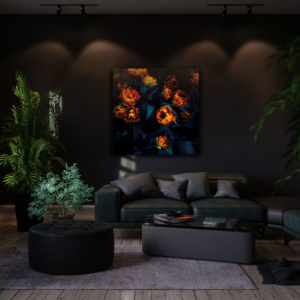 Wandbild Pfingstrose orange im Wohnzimmer2, Natur & Landschaften