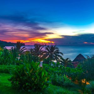 Wandbild Sonnenuntergang am Meer, Natur & Landschaft