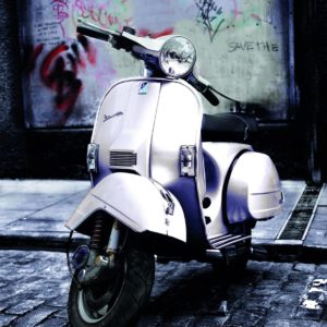 Wandbild Vespa weiß, Abstrakt & Landschaft