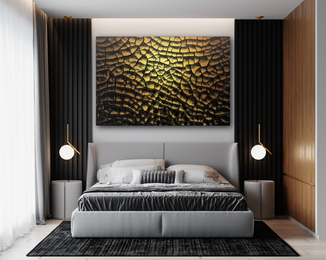 Wandbild Trockener Boden gold Schlafzimmer