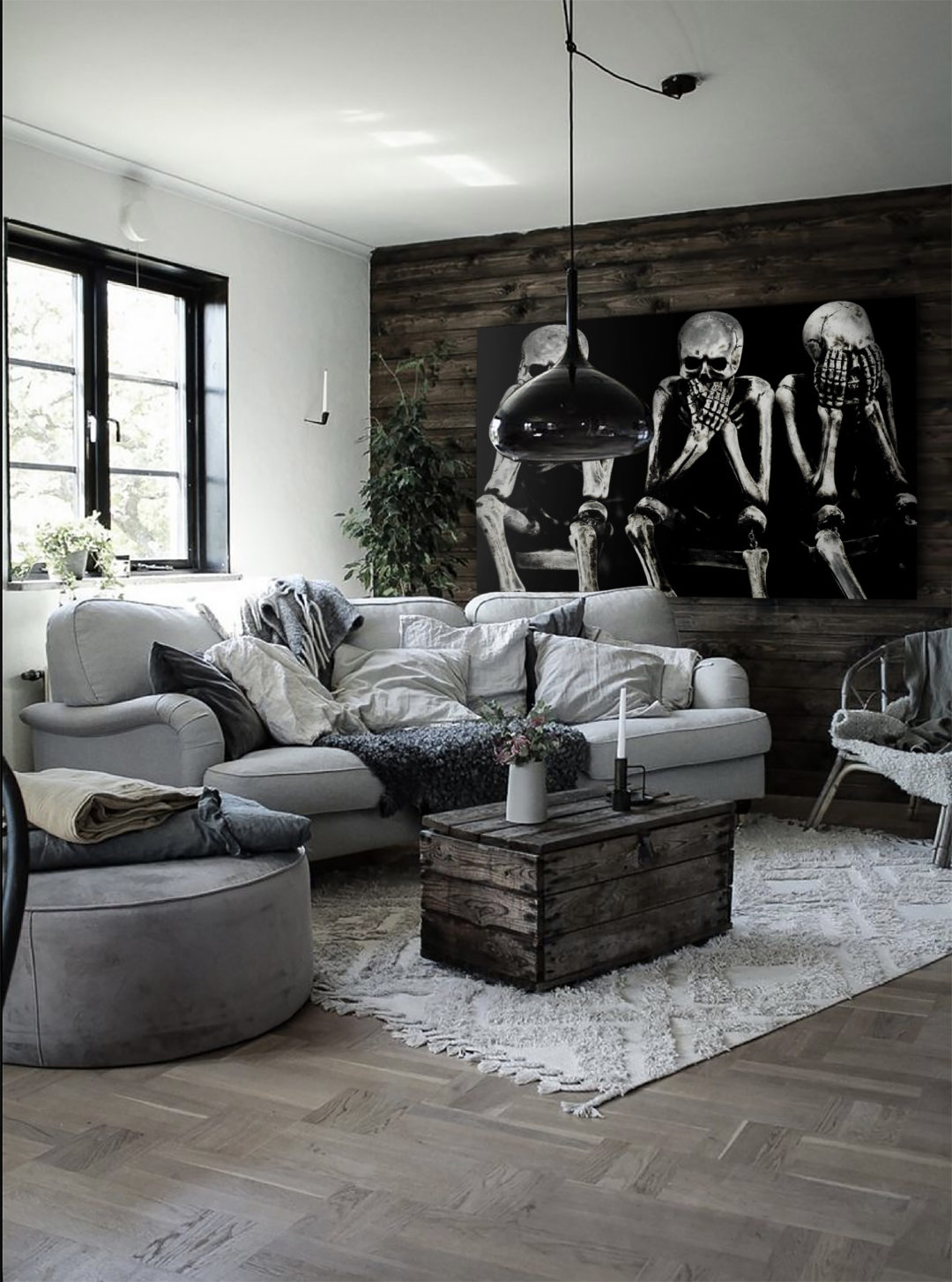 Wandbild Das dunkle Trio - Wohnzimmer