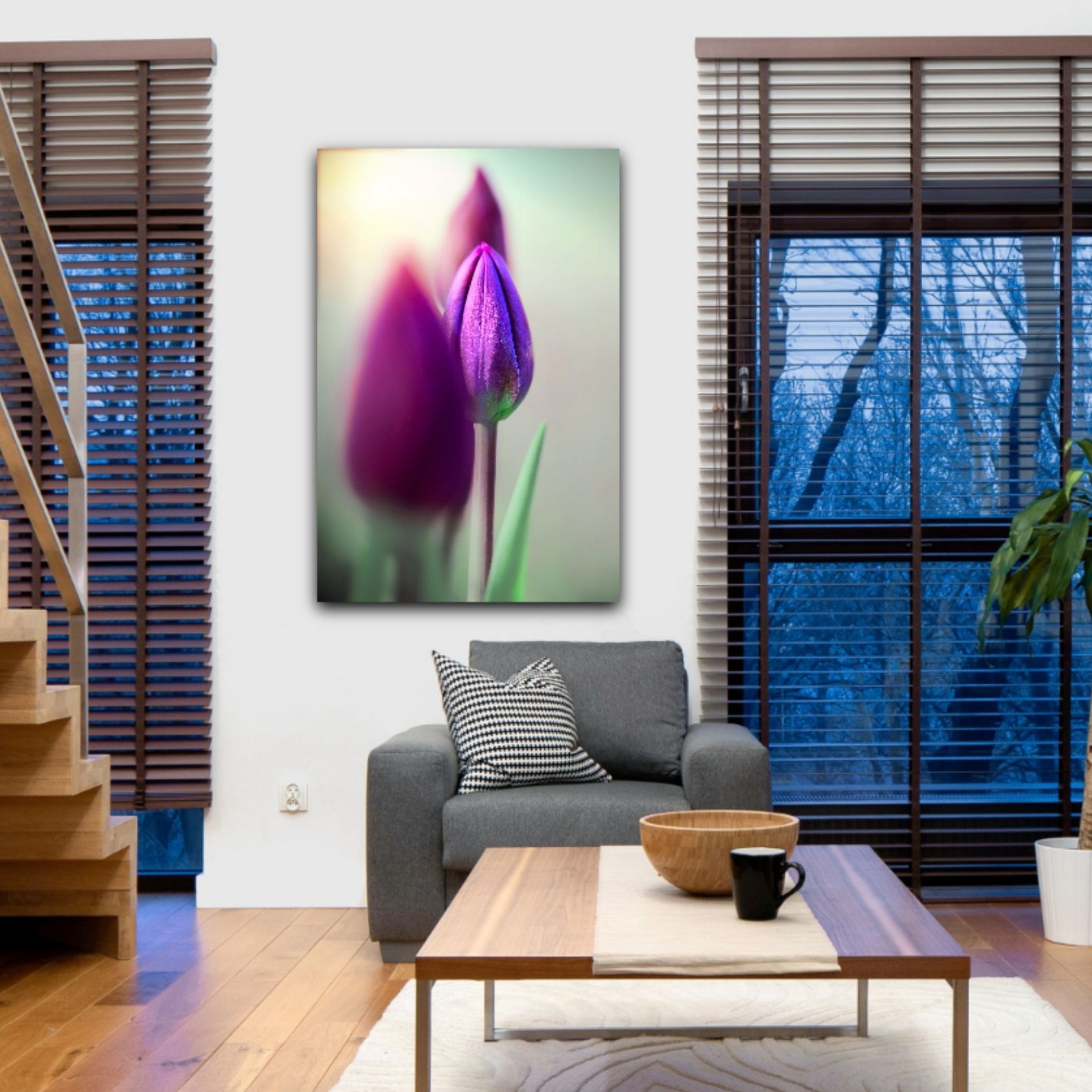 Wandbild Tulpe Wohnzimmer