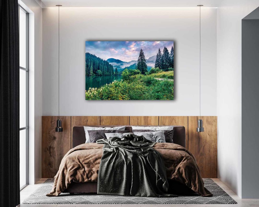 Wandbild Waldsee - Schlafzimmer