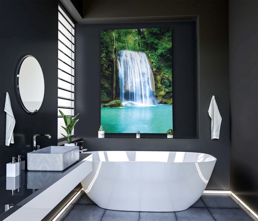 Wandbild Wasserfall - Badezimmer