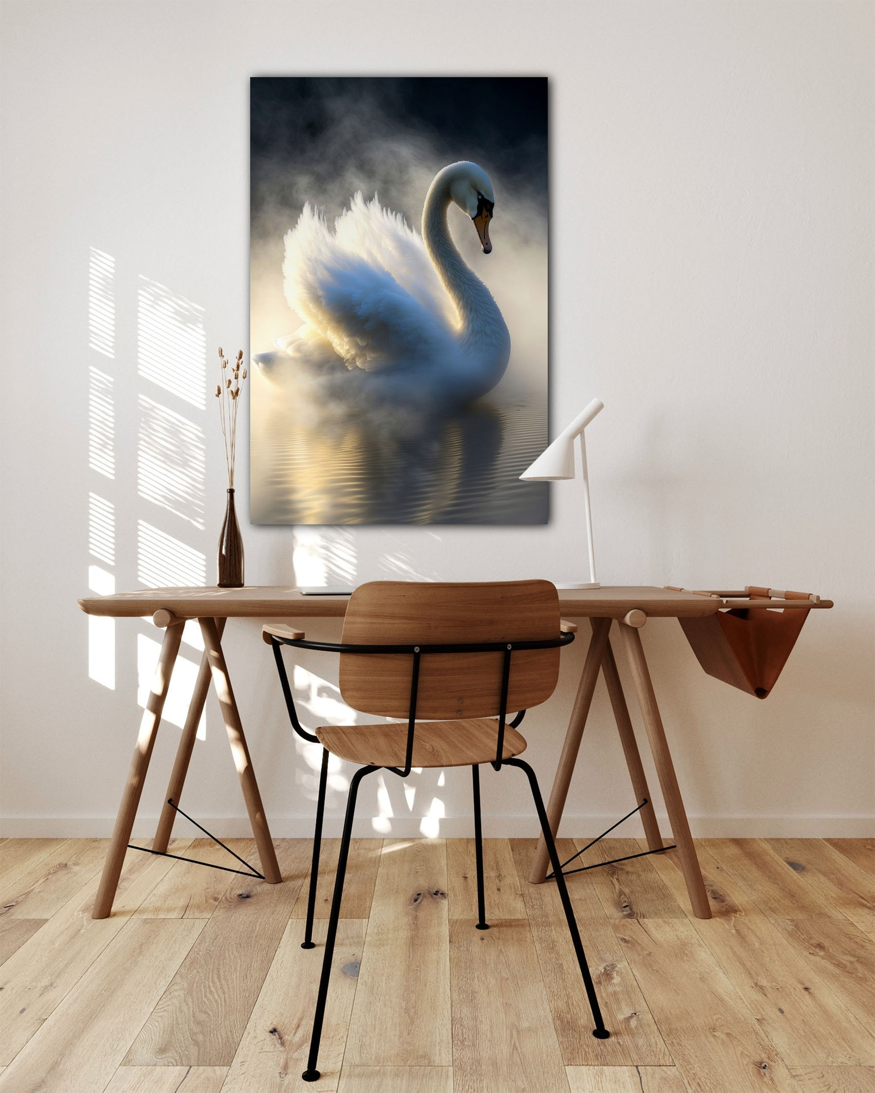 Wandbild Cloudy Swan - Arbeitszimmer