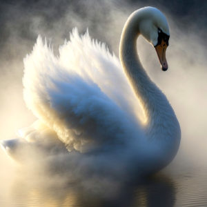 Wandbild Cloudy Swan