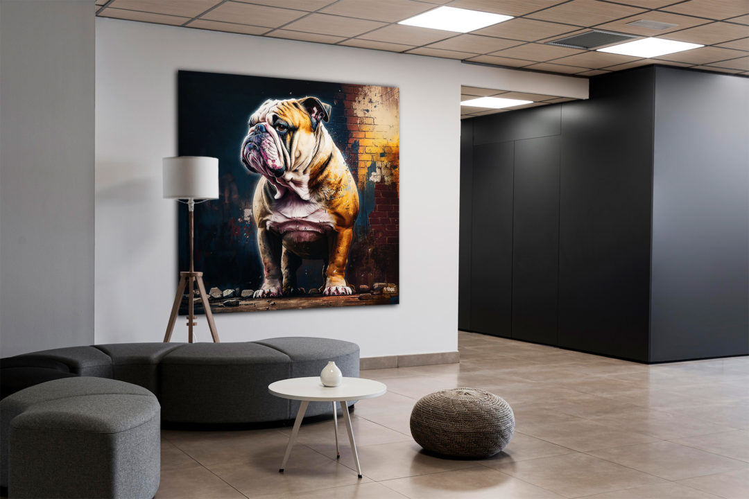 Wandbild Graffiti Bulldog - Wohnzimmer
