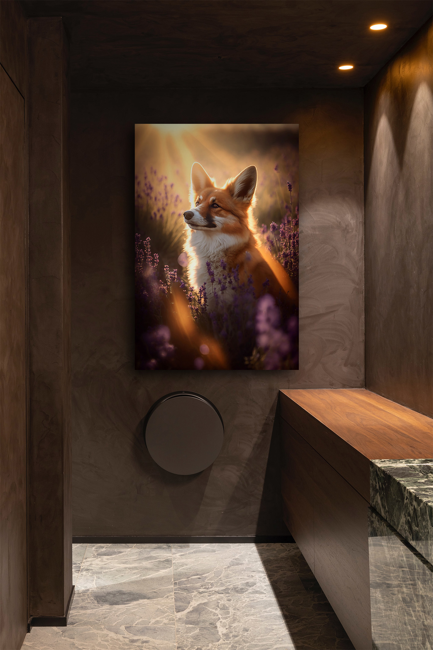 Wandbild Lavender Fox - Badezimmer
