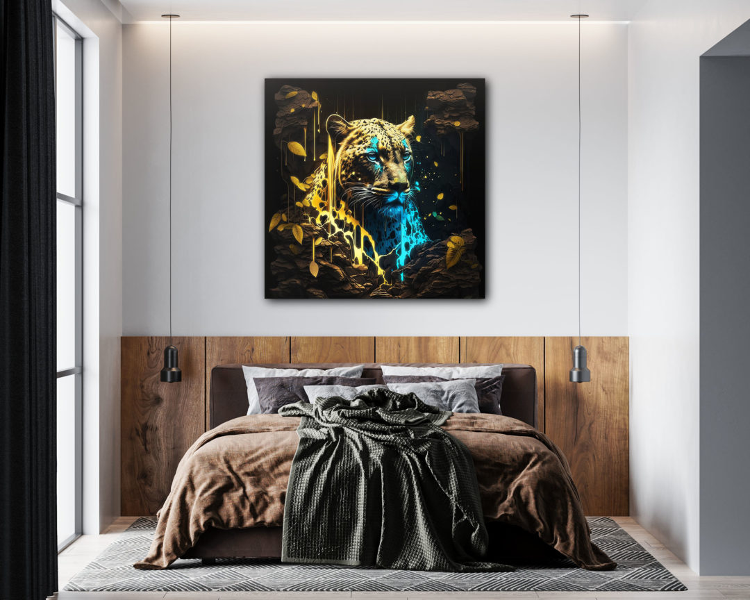 Wandbild Neon Panthera No.2 - Schlafzimmer
