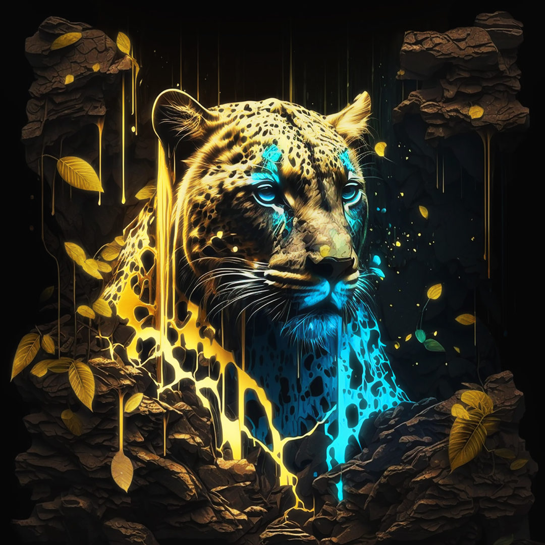 Wandbild Neon Panthera No.2