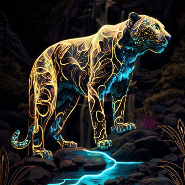 Wandbild Neon Panthera No.1