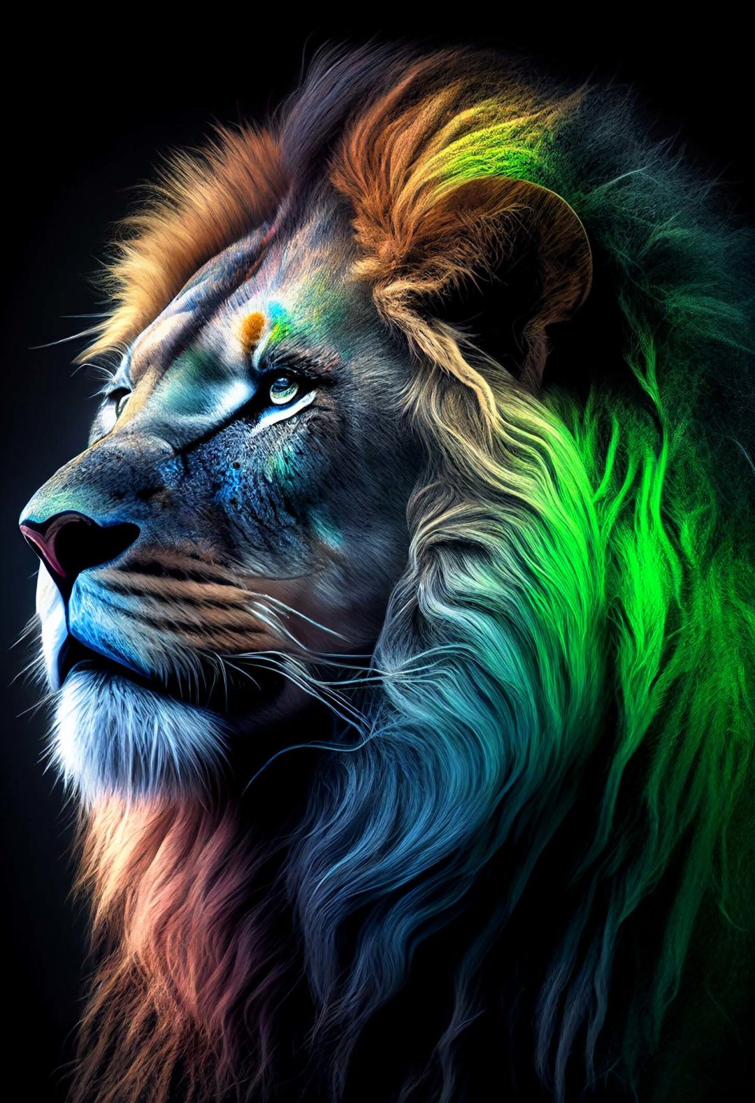 Wandbild Rainbow lion