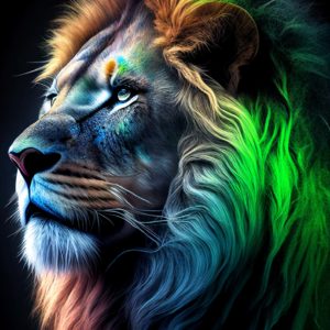 Wandbild Rainbow lion