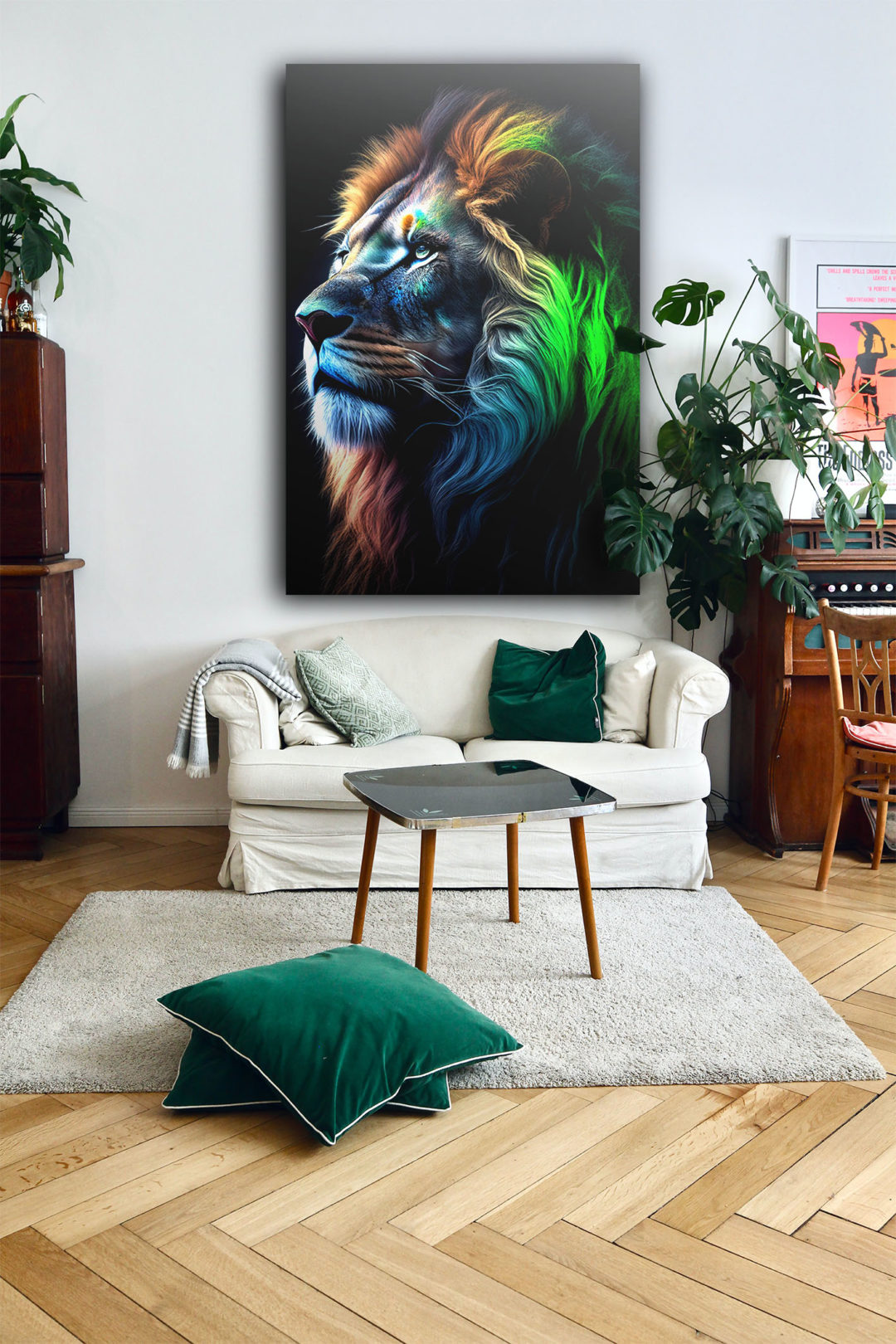 Wandbild Rainbow lion - Wohnzimmer 2