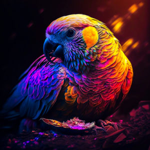 Wandbild Neon Bird Nr.1