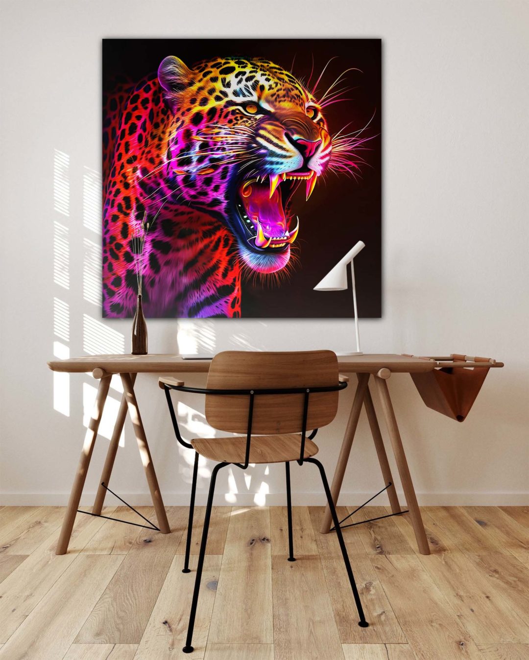Wandbild Neon Cheetah - Arbeitszimmer