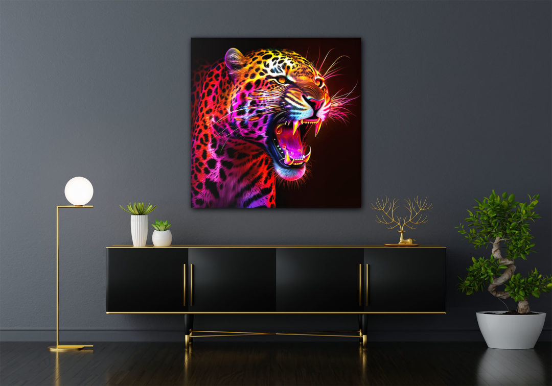 Wandbild Neon Cheetah - Flur
