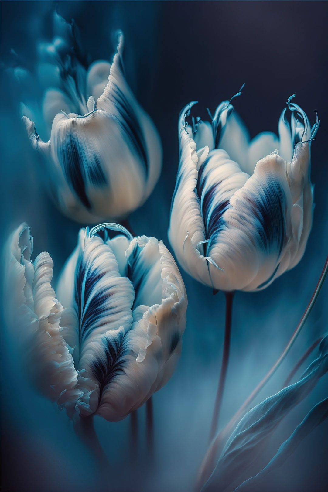 Wandbild Blue Tulips