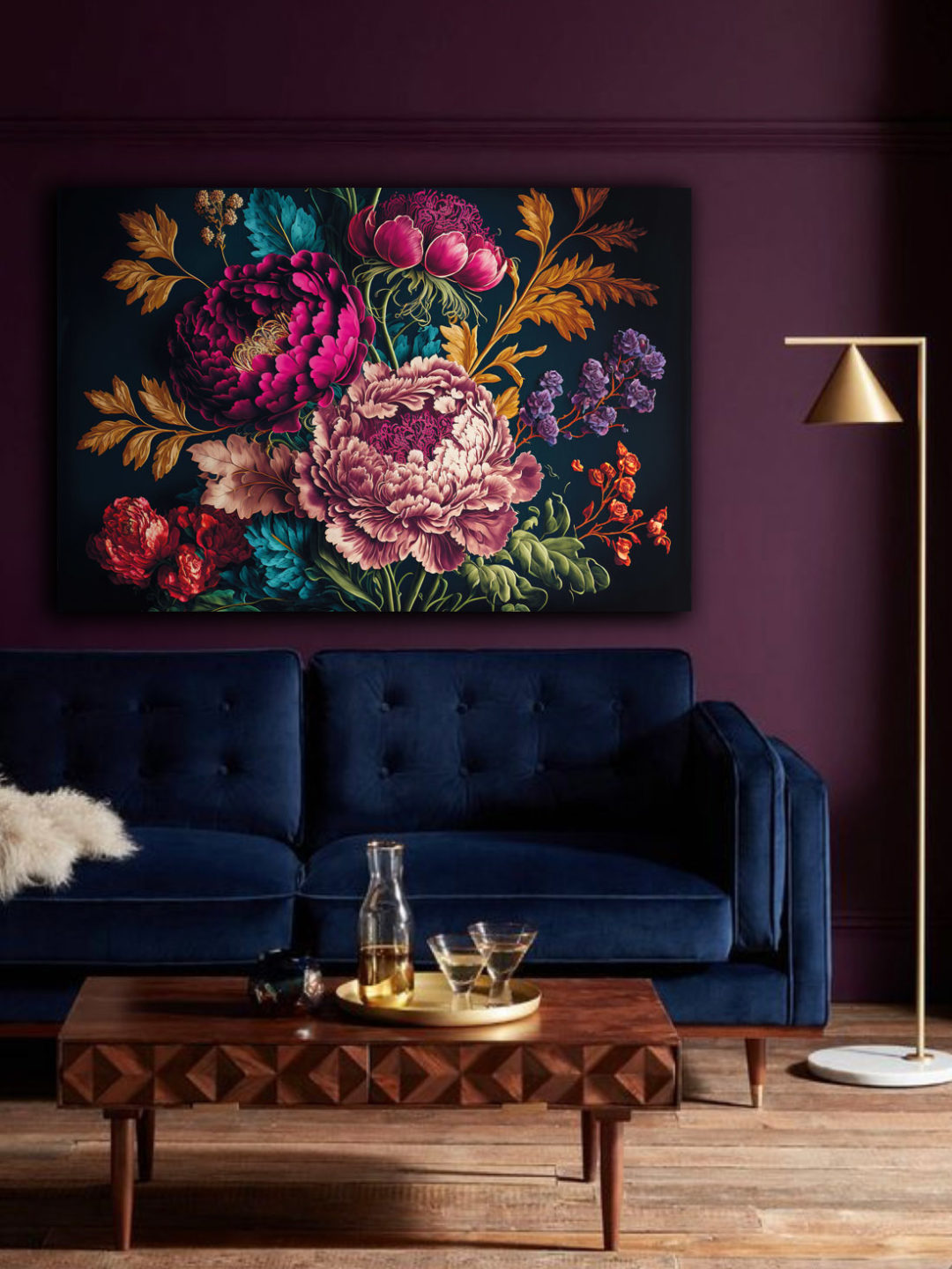Wandbild Blumenkunst - Wohnzimmer
