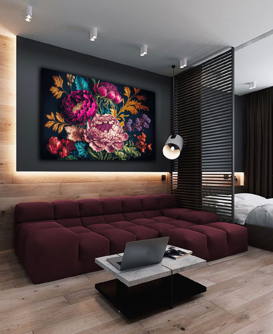 Wandbild Blumenkunst - Wohnzimmer 2