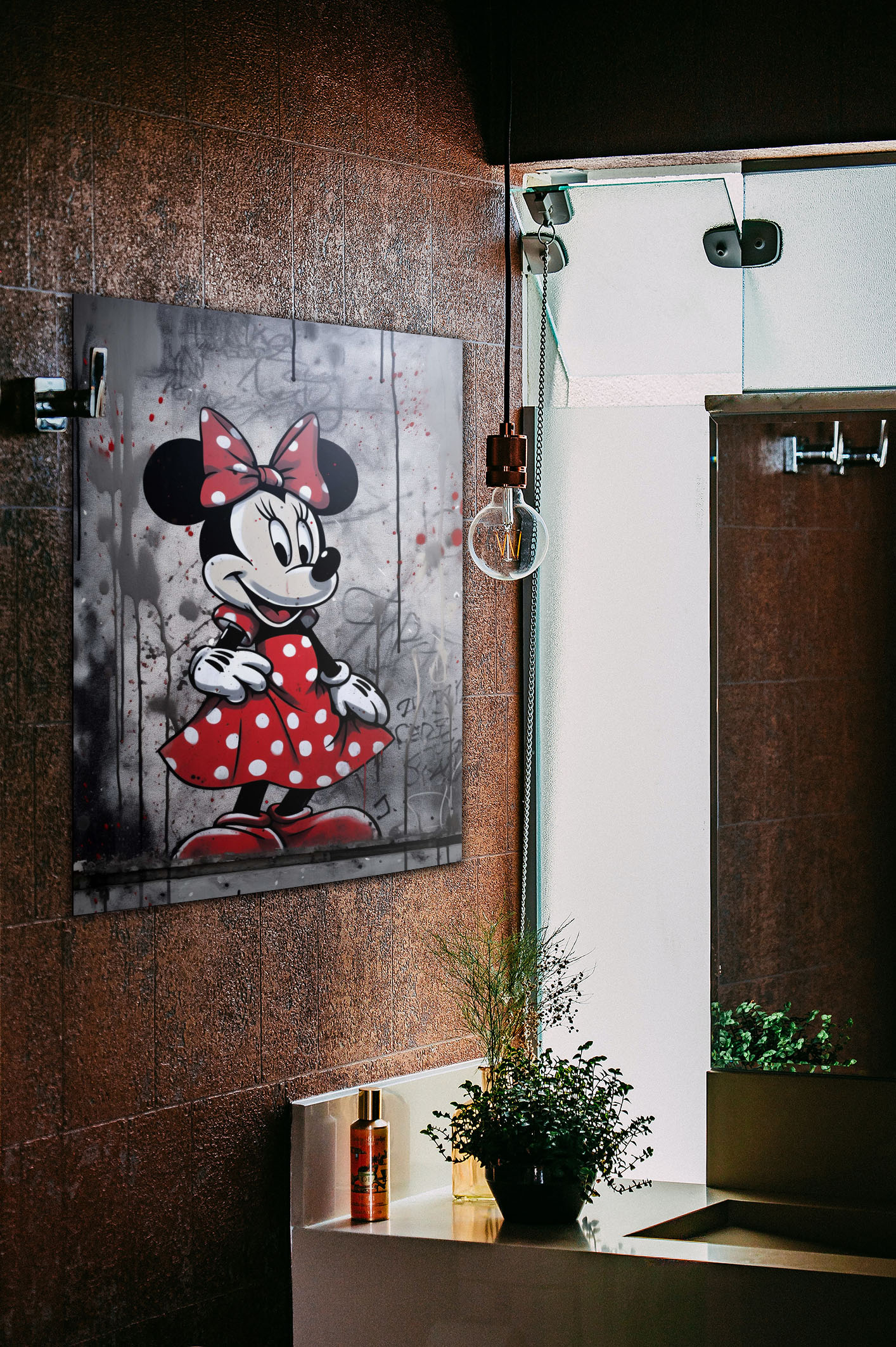 Wandbild Graffiti Mouse - Badezimmer