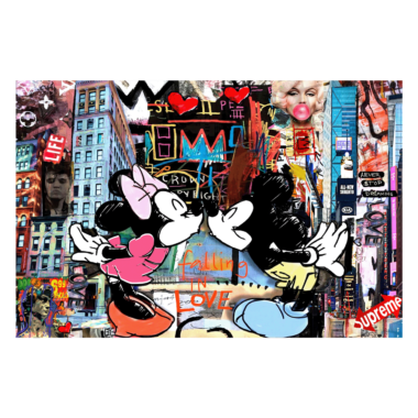 Wandbild Mickey falling in love