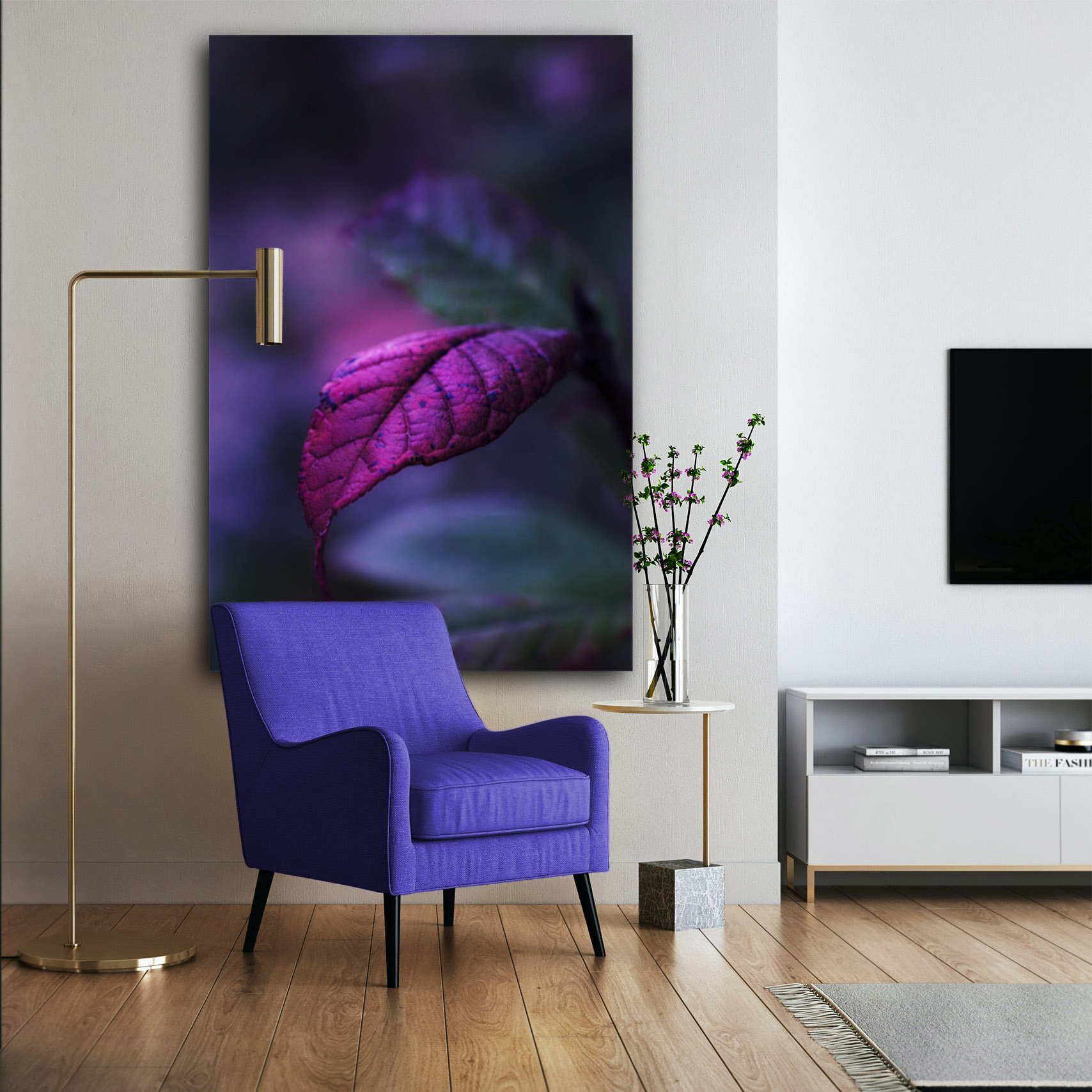 Wandbild Vibrant Violet - Wohnzimmer