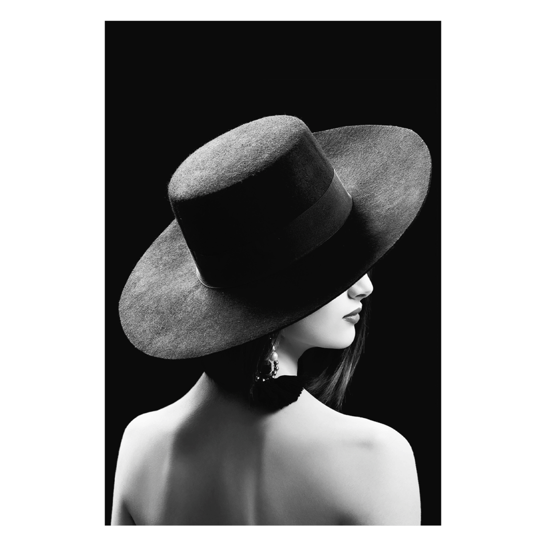 Wandbild Woman with hat