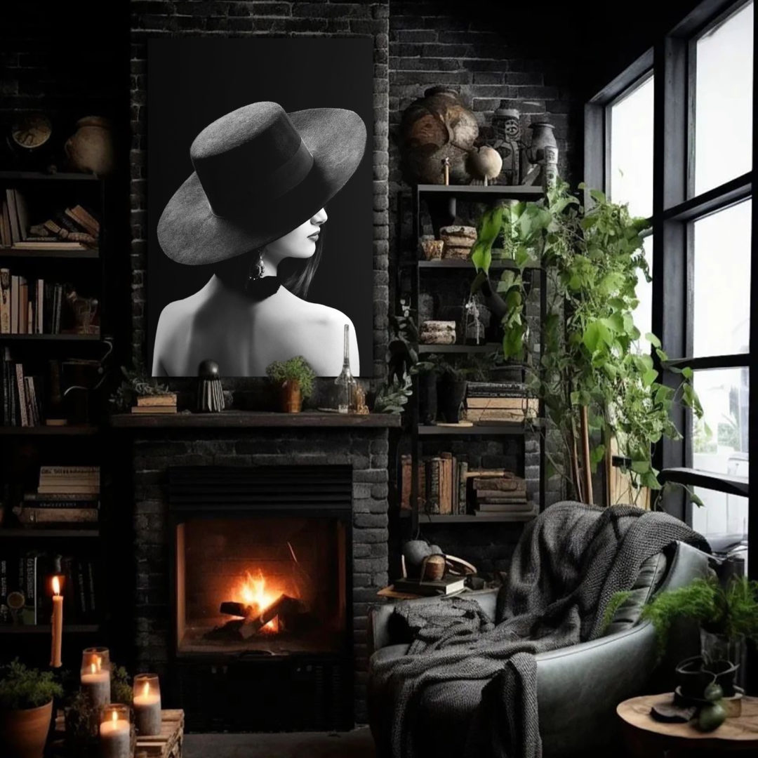 Wandbild Woman with hat - Wohnzimmer