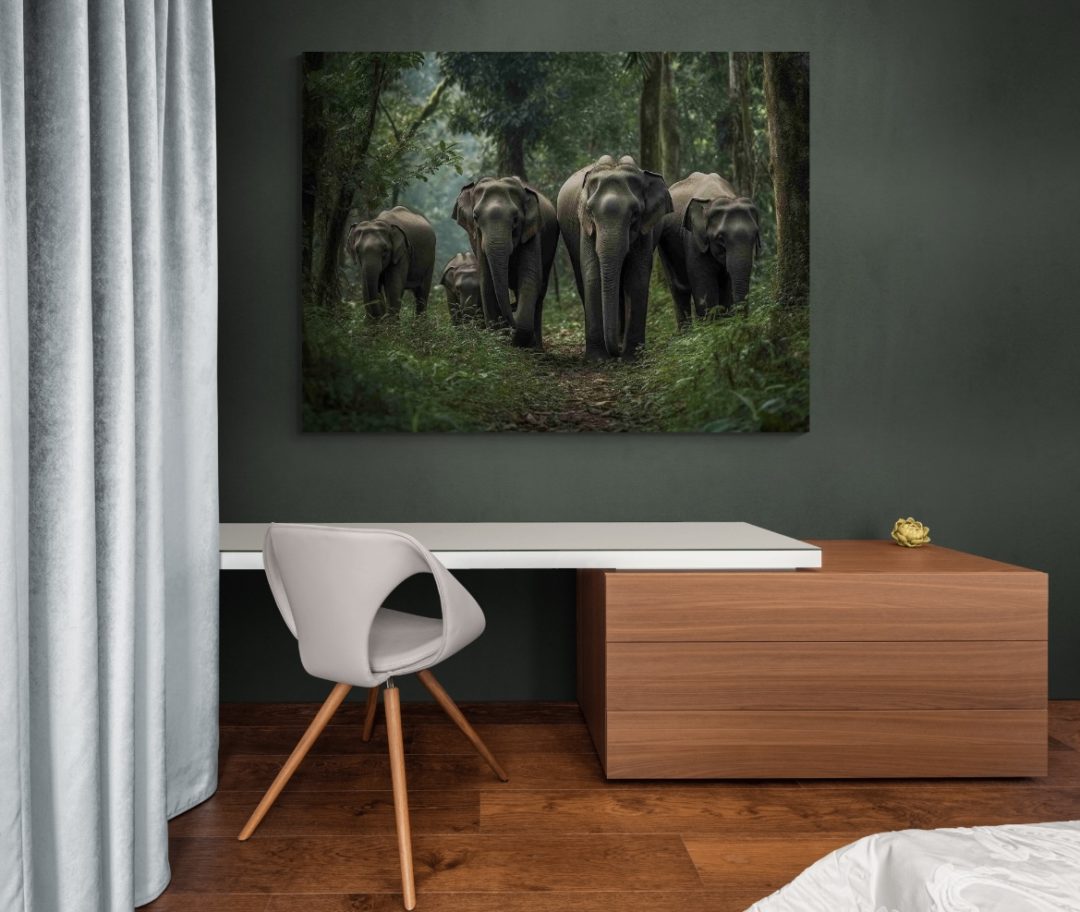Wandbild Afrikanische Elefantenherde