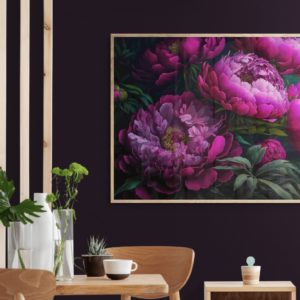 Wandbild Magenta Peonies