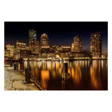 Wandbild BOSTON Skyline in der Nacht
