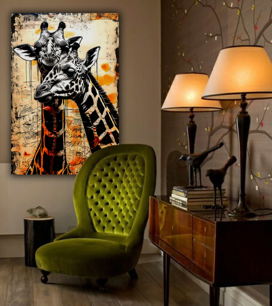 Wandbild Giraffe Vintage Flur