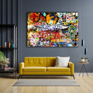 Wandbild Graffiti All Love is Free - Wohnzimmer