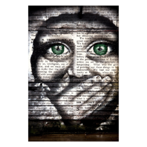 Wandbild Graffiti erschrockenes Kind