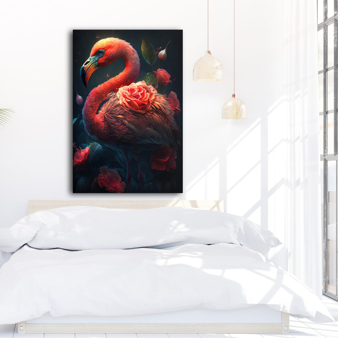 Wandbild Flamingo Flower - Schlafzimmer